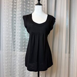 Self Esteem Elegant Black Cap Sleeve Blouse